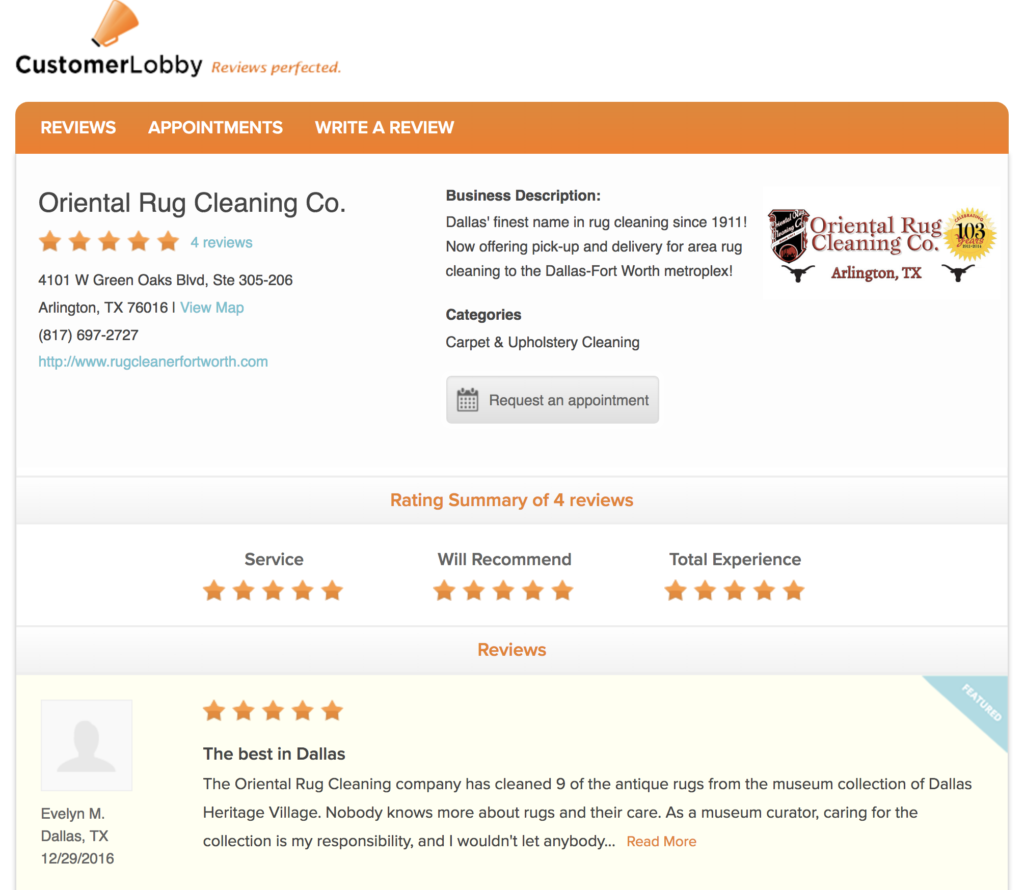 Oriental Rug Cleaning Co.